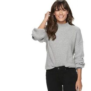 Popsugar Gray Puffy Sleeve Sweater Size large